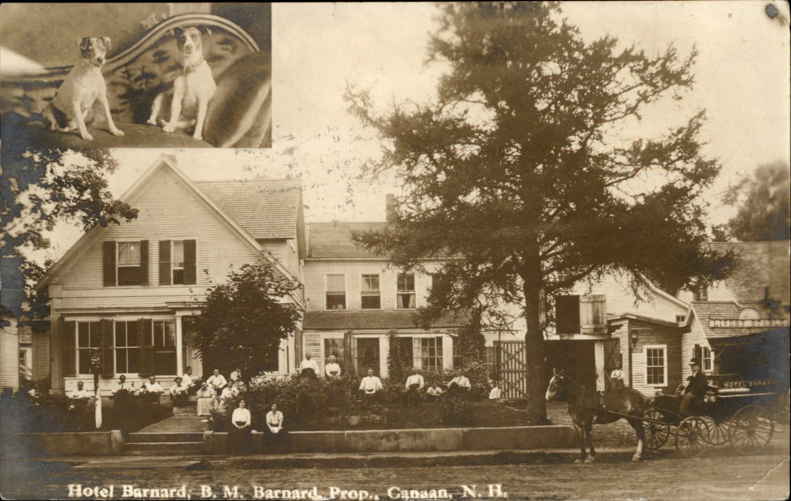 Canaan New Hampshire NH Hotel Barnard c1910s Real Photo Vintage Postcard bhn