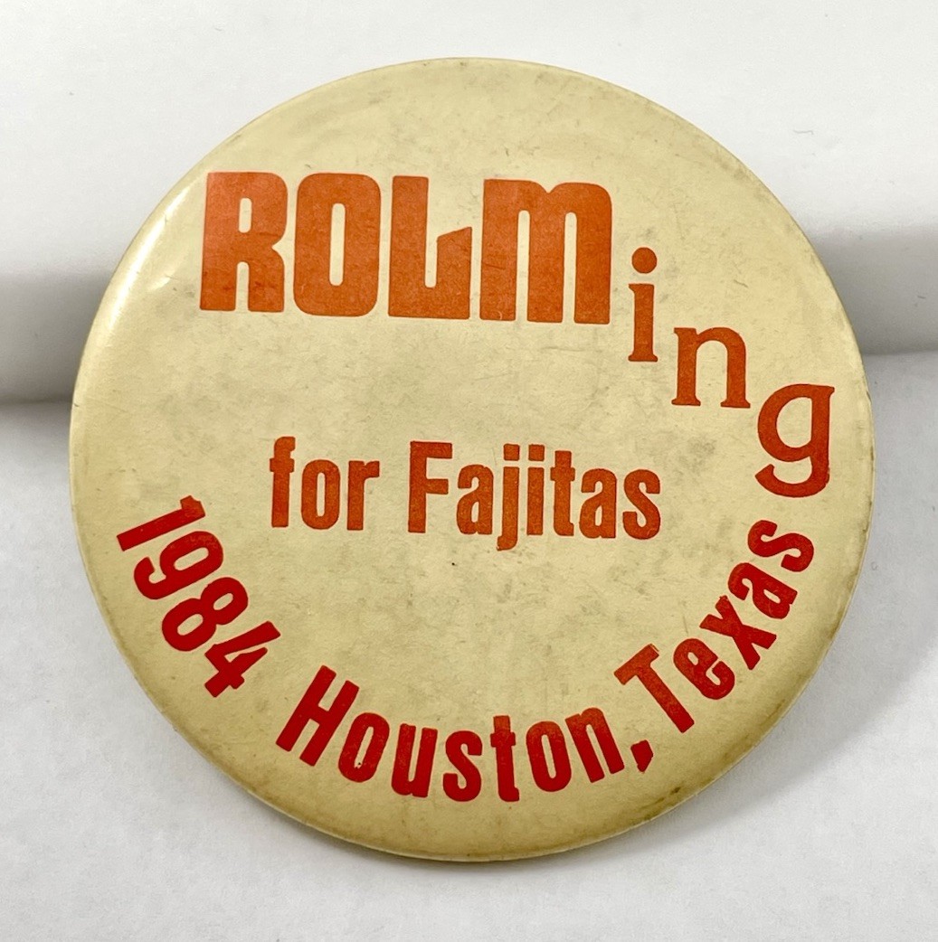 ROLM Corporation Vintage 1984 Pinback Button Tech Industry Swag Pin