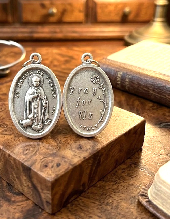 Vintage St. Martin de Porres Pray For Us Medal Pendant – Patron of Social Justic Vintage St. Martin de Porres Pray For Us Medal Pendant – Patron of Social Justic