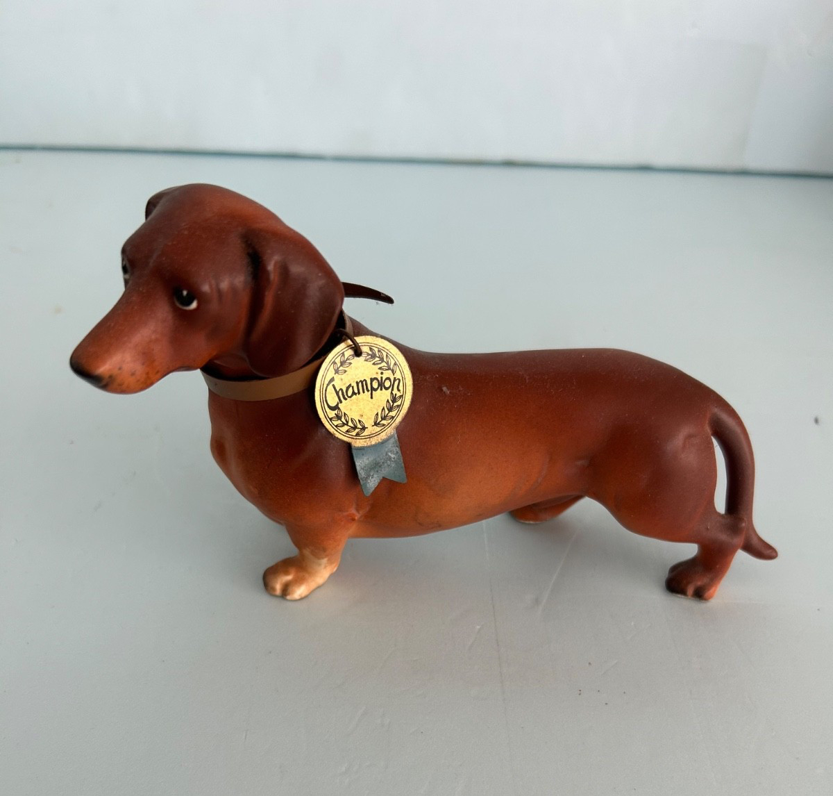 Vintage Porcelain Dachshund Figurine with Collar Marked CB74c (?) Napco Made in Vintage Porcelain Dachshund Figurine with Collar Marked CB74c (?) Napco Made in