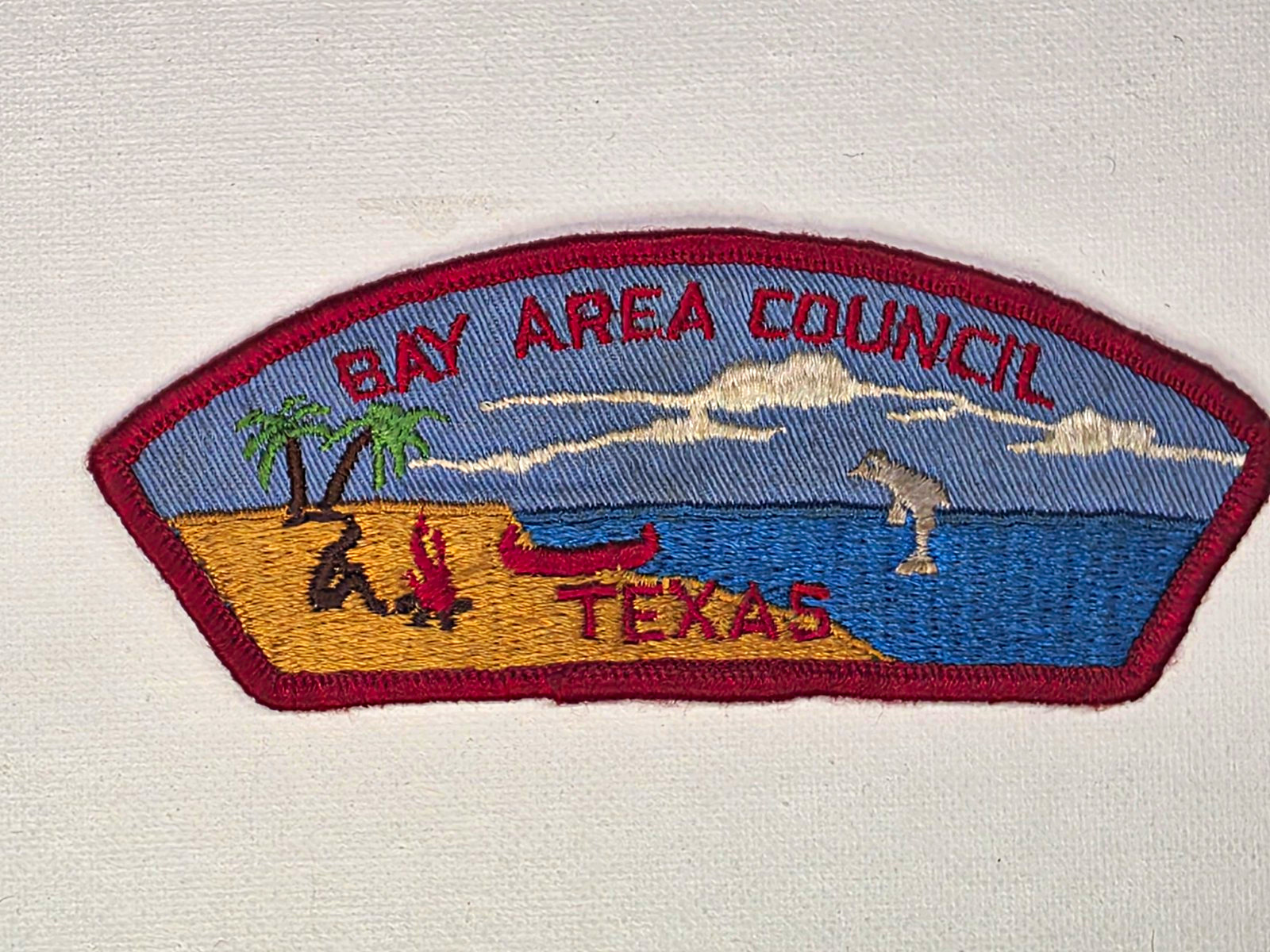 Vintage Bay Area Council Texas BSA CSP Patch T-1 First Issue Cloth Gauze Back
