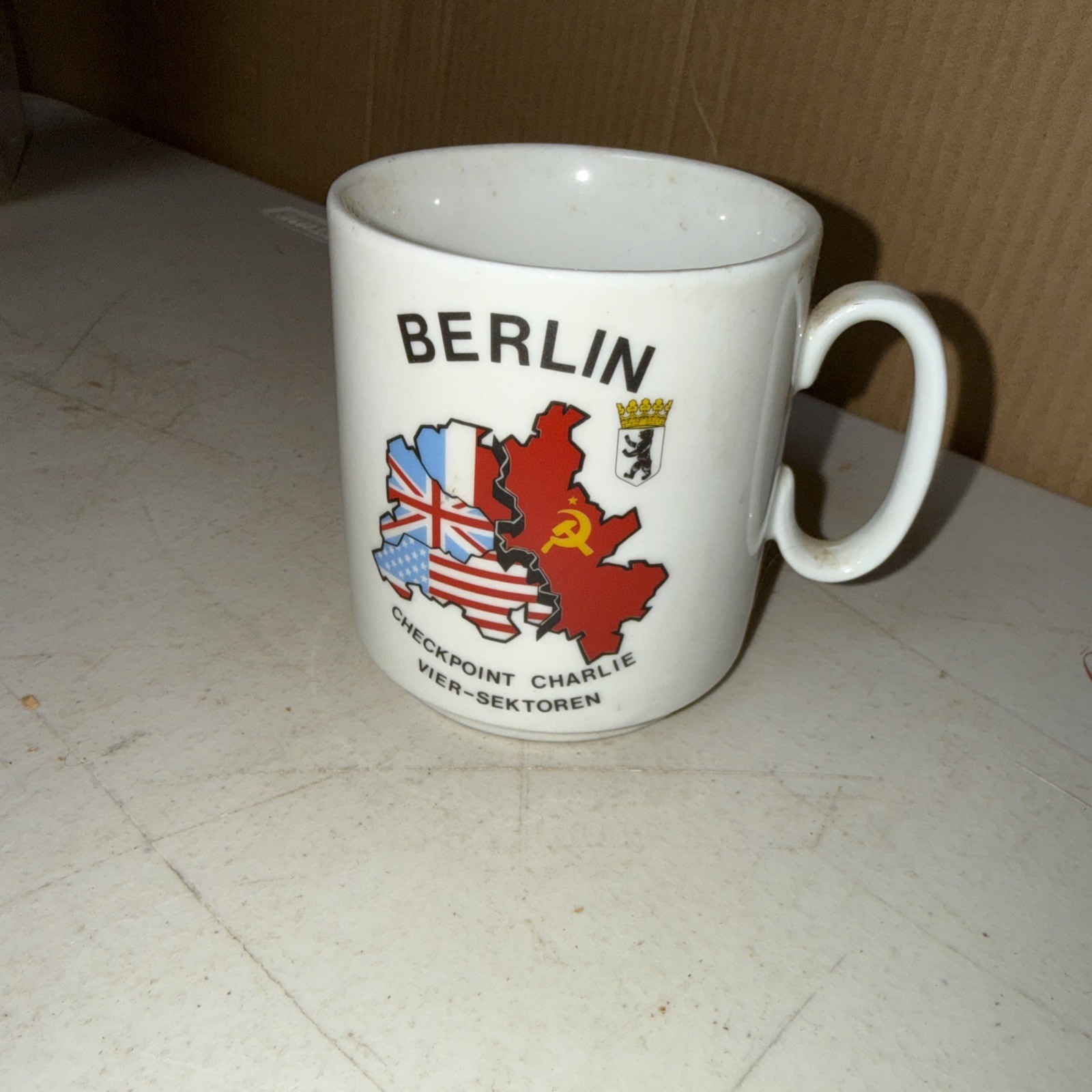 Vintage BERLIN CHECKPOINT CHARLIE BEER STEIN MUG Rare Kind