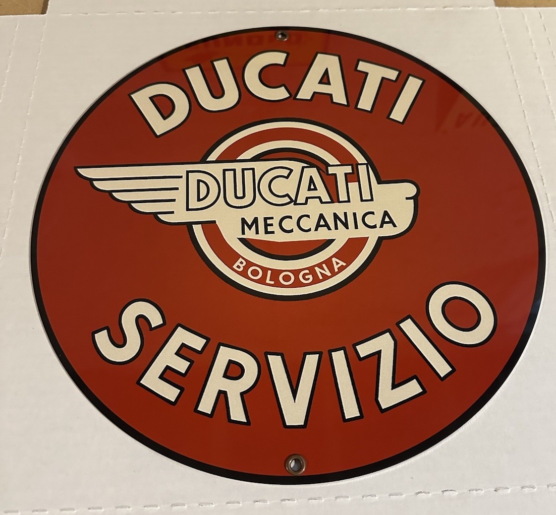 Retro Style Ducati Motorcycle Service Servizio High Quality Garage Sign Retro Style Ducati Motorcycle Service Servizio High Quality Garage Sign