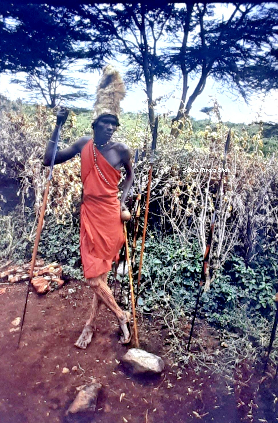 1983 Kenya, Africa Native Man Tribal Dress 35mm Slide Photo Transparency