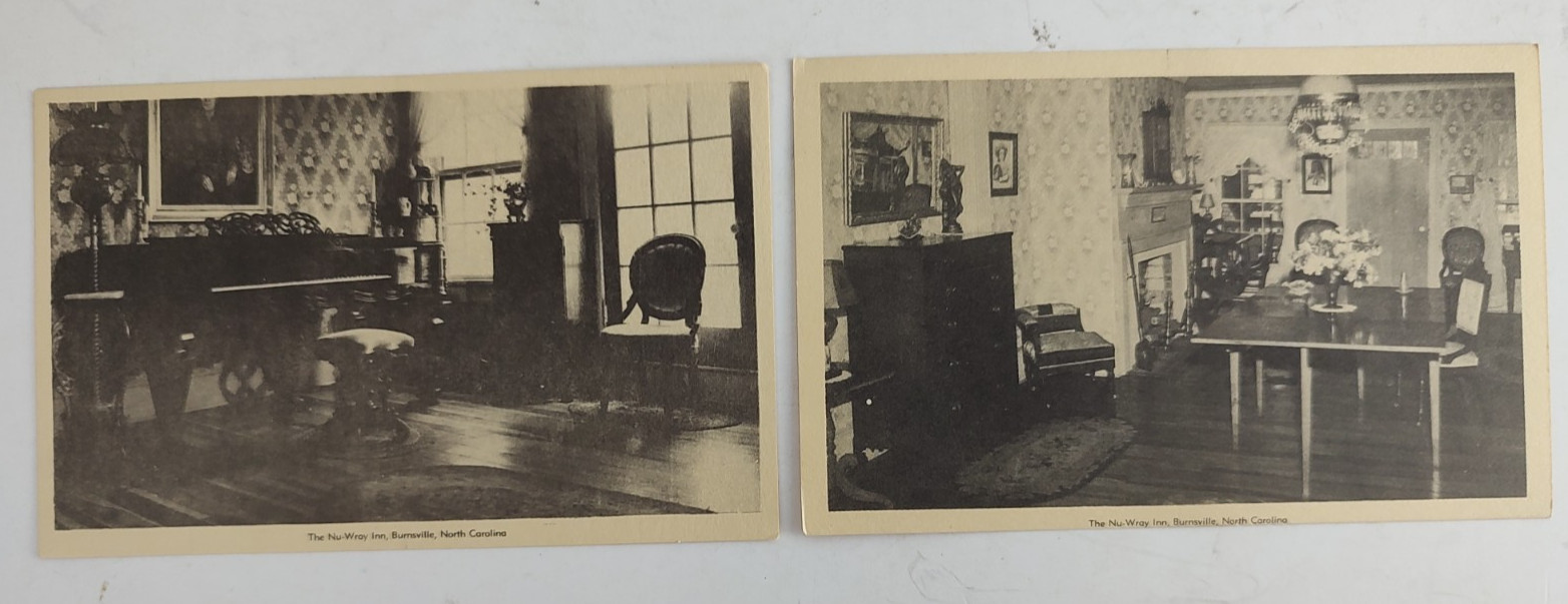 Vintage The Nu-Wray Inn Burnsville N.C. Black & White Postcards Lot of 2 Unused