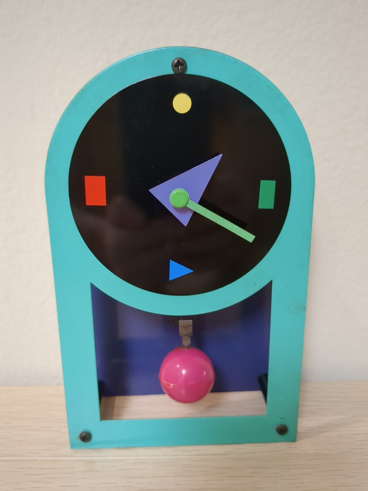 Vintage Retro 1980’s Postmodern Memphis Pendulum Clock Rare HTF Vintage Retro 1980’s Postmodern Memphis Pendulum Clock Rare HTF
