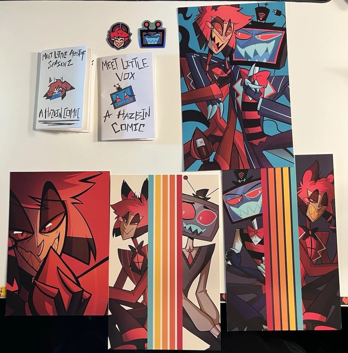 Hazbin Hotel Vox & Alastor Radiostatic Prints & Stickers & Mini-Comics 8pcs LOT