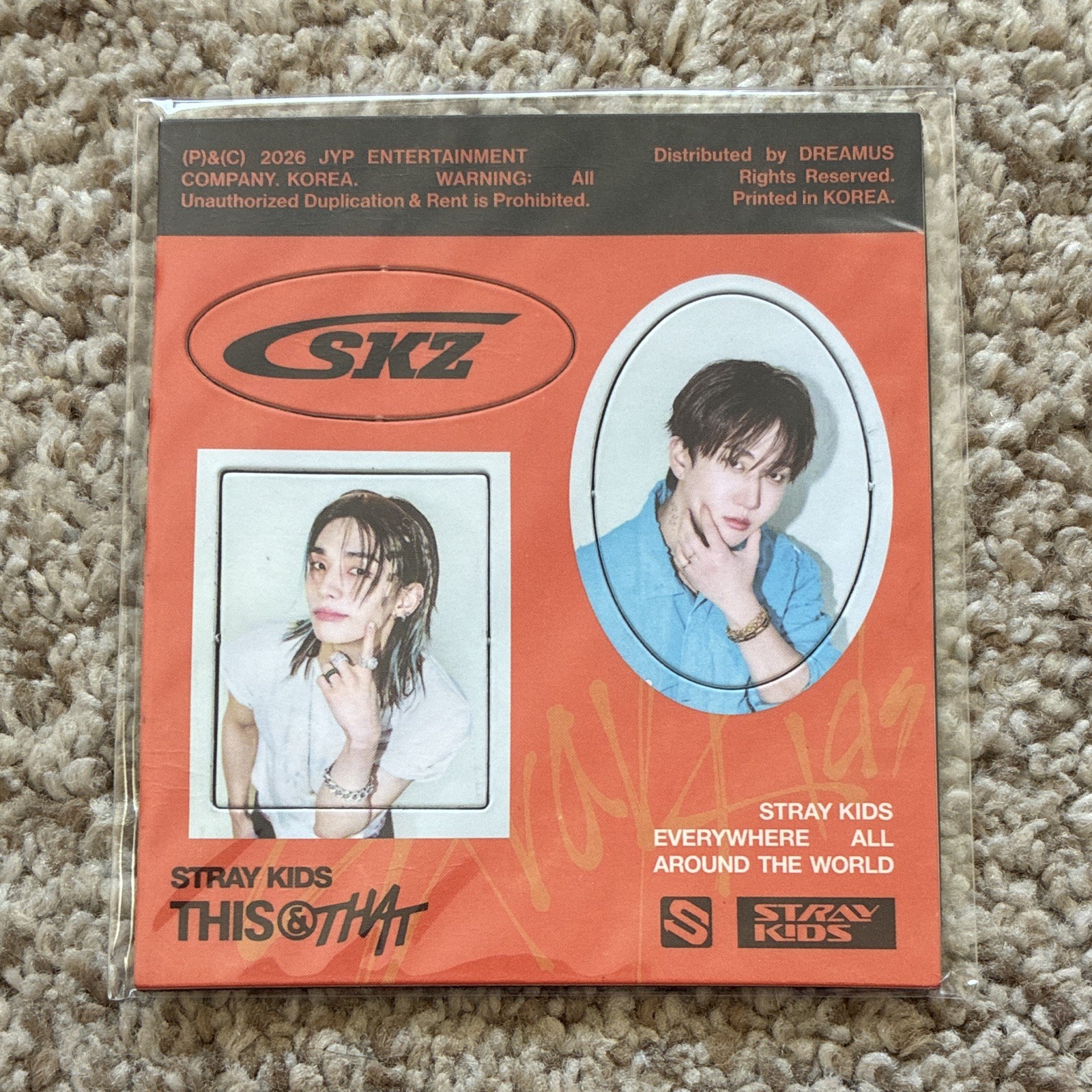 Stray Kids THIS & THAT Magnet - Orange Version - Hyunjin and Changbin