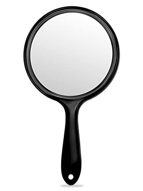 Hand Mirror, Double-Sided Handheld Mirror 1X/3X Transparent Black, 1pcs Hand Mirror, Double-Sided Handheld Mirror 1X/3X Transparent Black, 1pcs