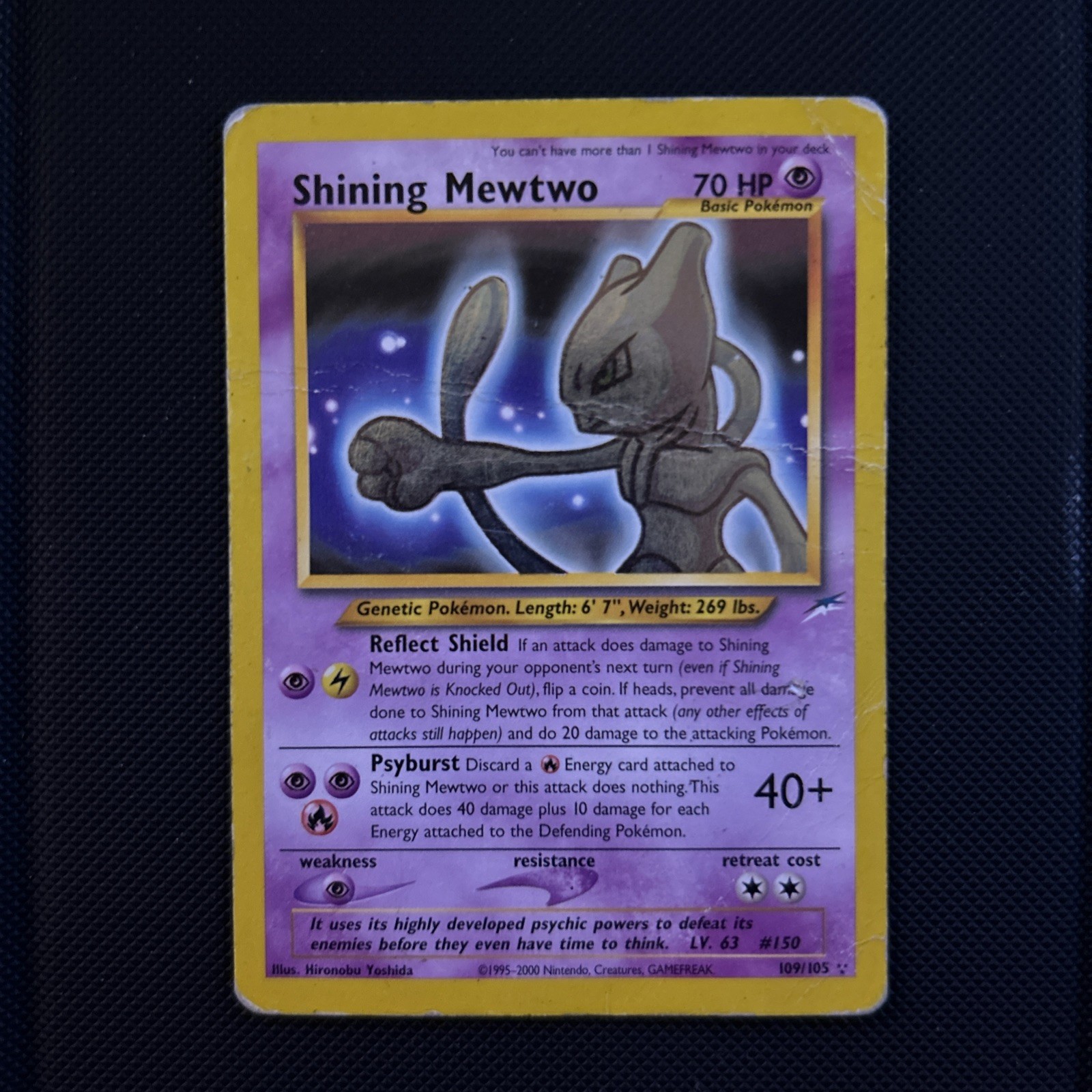 Pokemon Shining Mewtwo 109/105 Secret Rare Neo Destiny Card HP Pokemon Shining Mewtwo 109/105 Secret Rare Neo Destiny Card HP