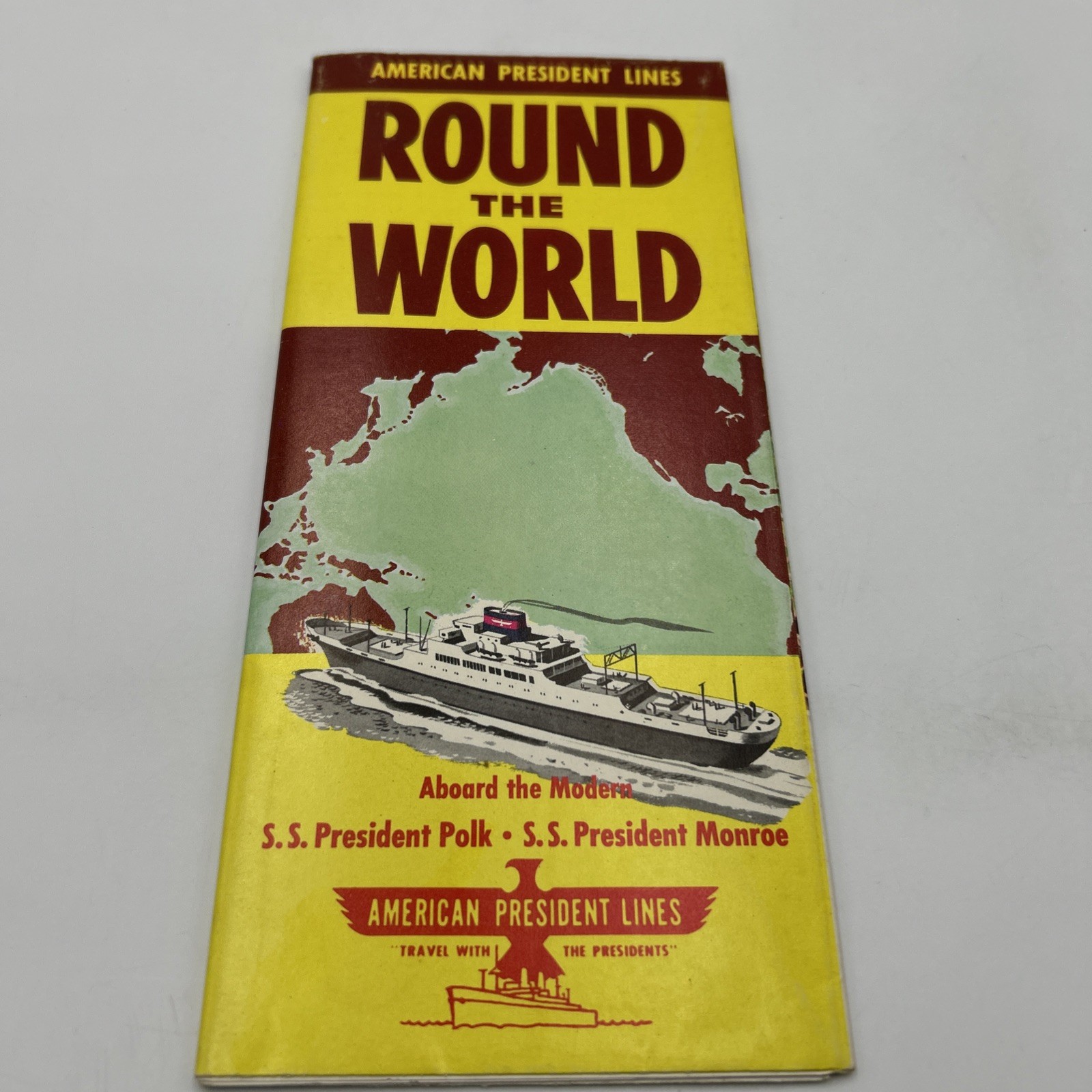 1952 AMERICAN PRESIDENT LINES S.S Polk Monroe Round The World Cruise BROCHURE