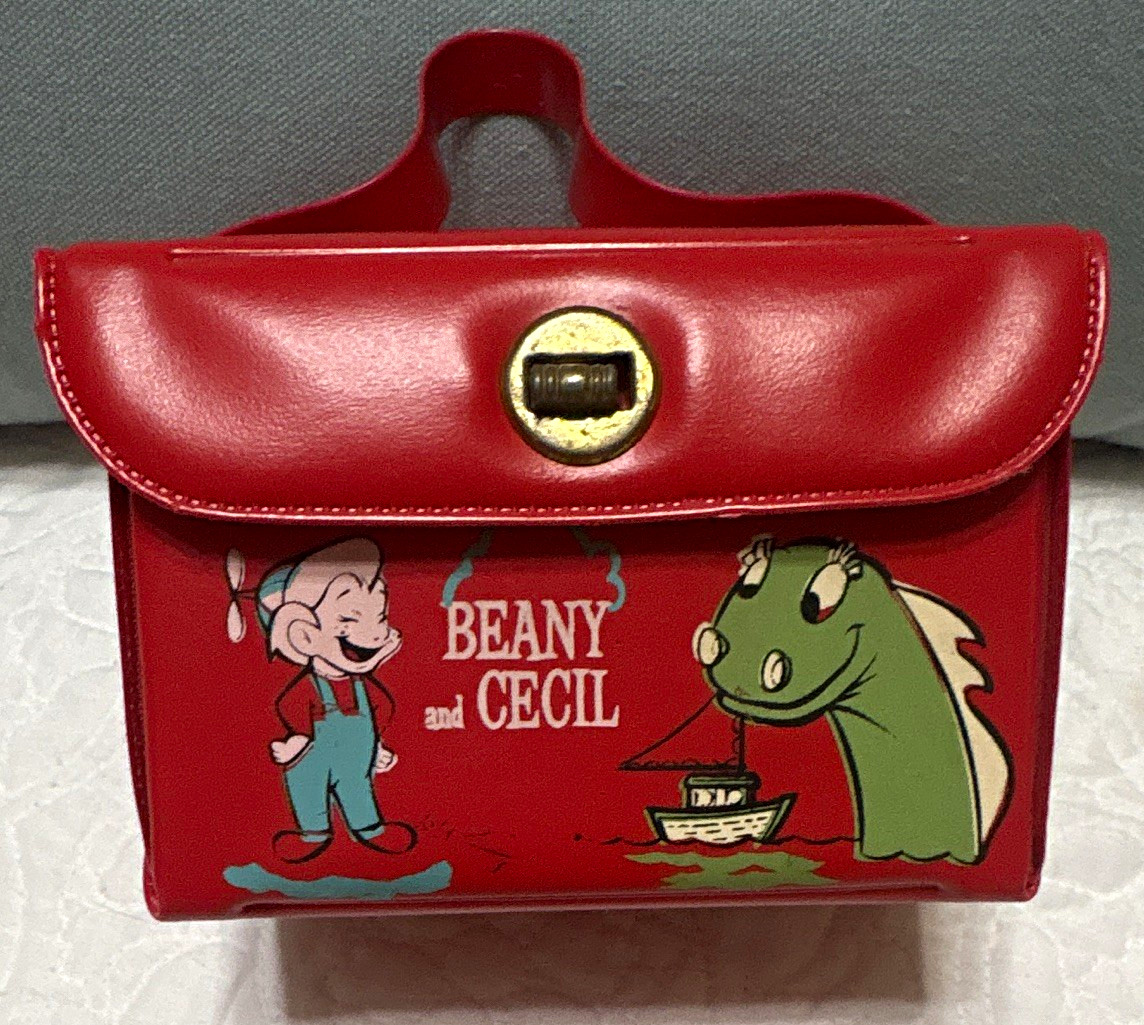 Vintage 1961 Beany and Cecil Vinyl Carryall Tote Bag Lunchbox Case Bob Clampett Vintage 1961 Beany and Cecil Vinyl Carryall Tote Bag Lunchbox Case Bob Clampett