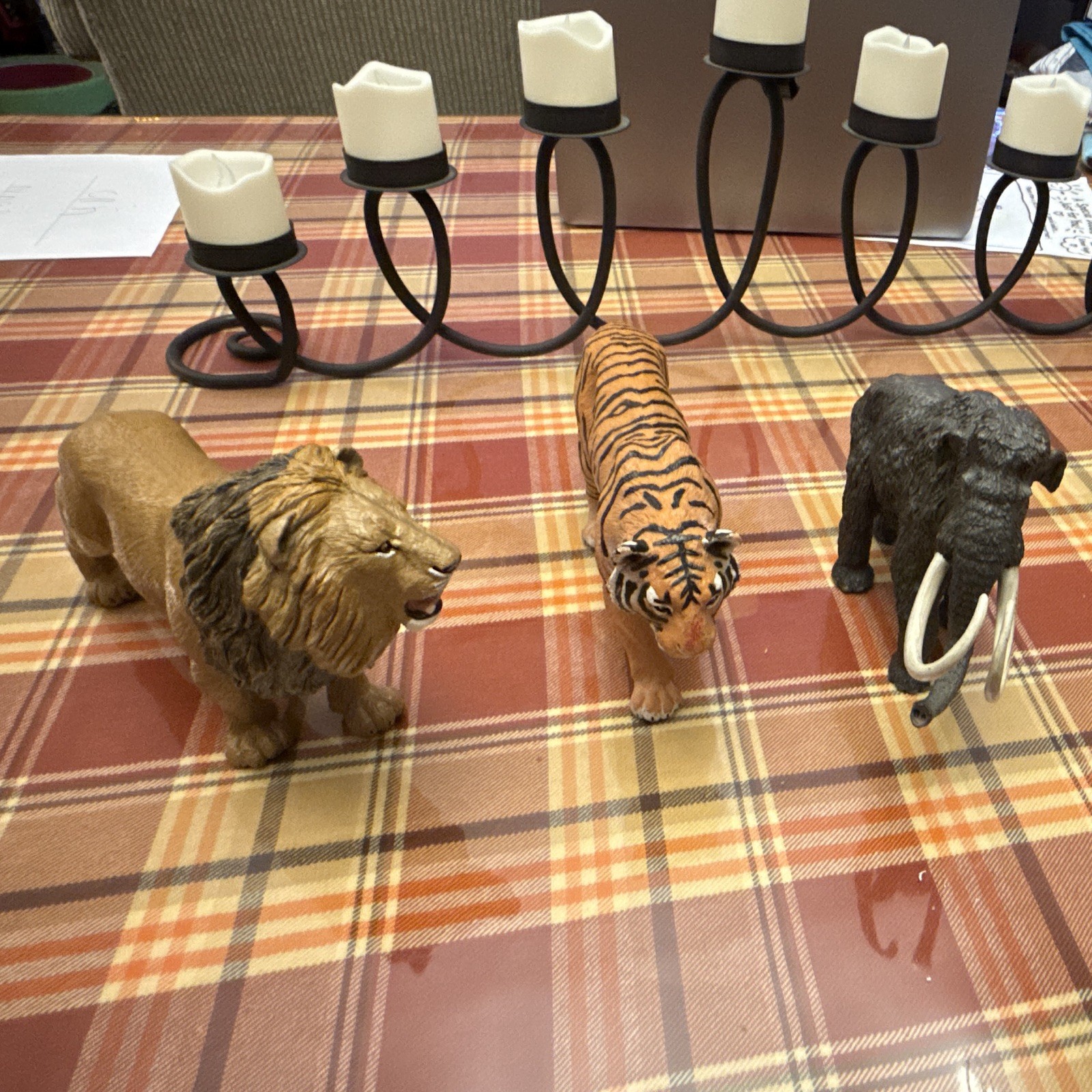 Prehistoric Figurines Lot of 3: Lion, Tiger & Woolly Mammoth Safari Ltd.