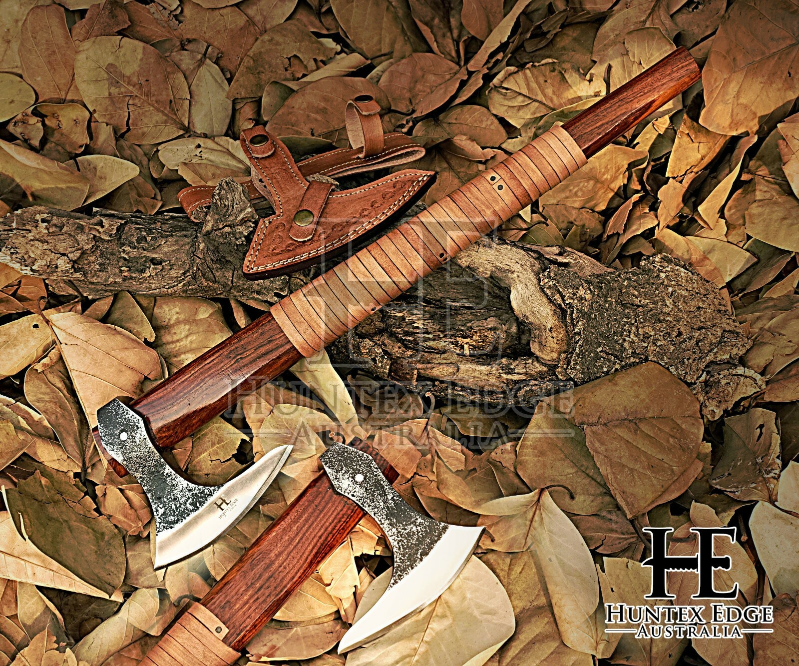 HUNTEX Custom Handmade 1095 Forged Carbon Steel Blade, 560mm Viking Godzilla Axe