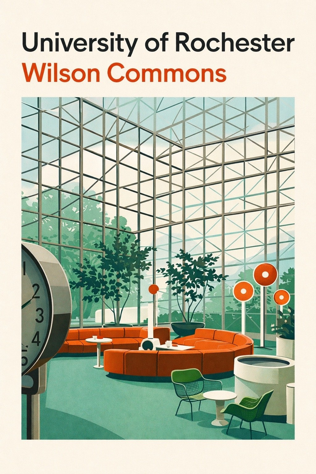 🏛️ University of Rochester Wilson Commons Poster - 16x24” Print - Premium