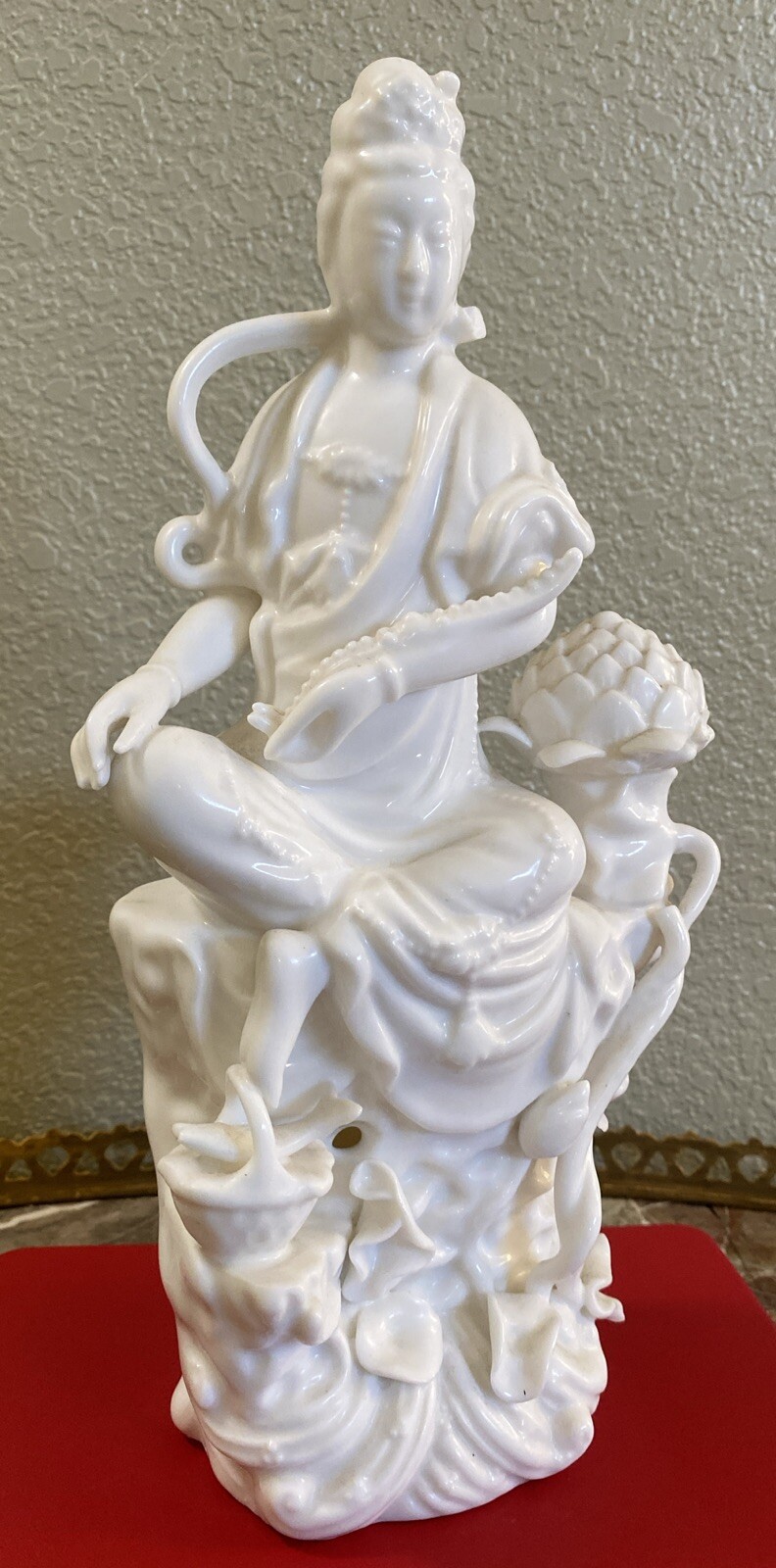 Vtg Prosperity Japan White Ceramic Geisha Girl Figurine Goddess Of Mercy Statue