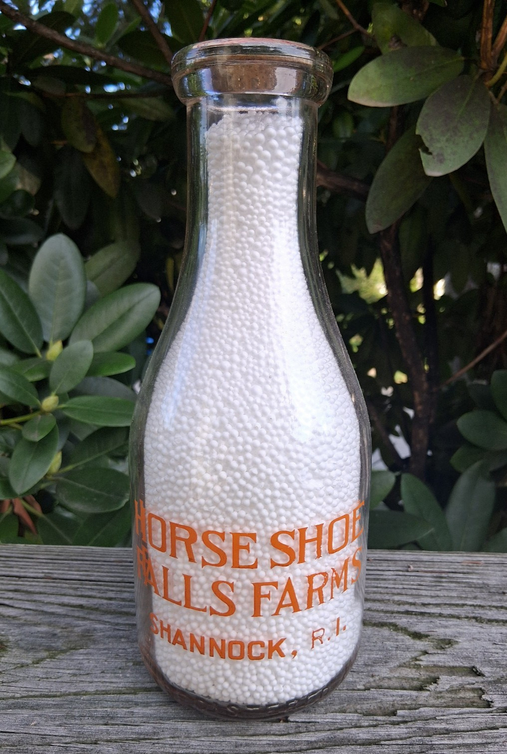 Horseshoe Falls Farms Shannock, RI quart pyro TRPQ bottle