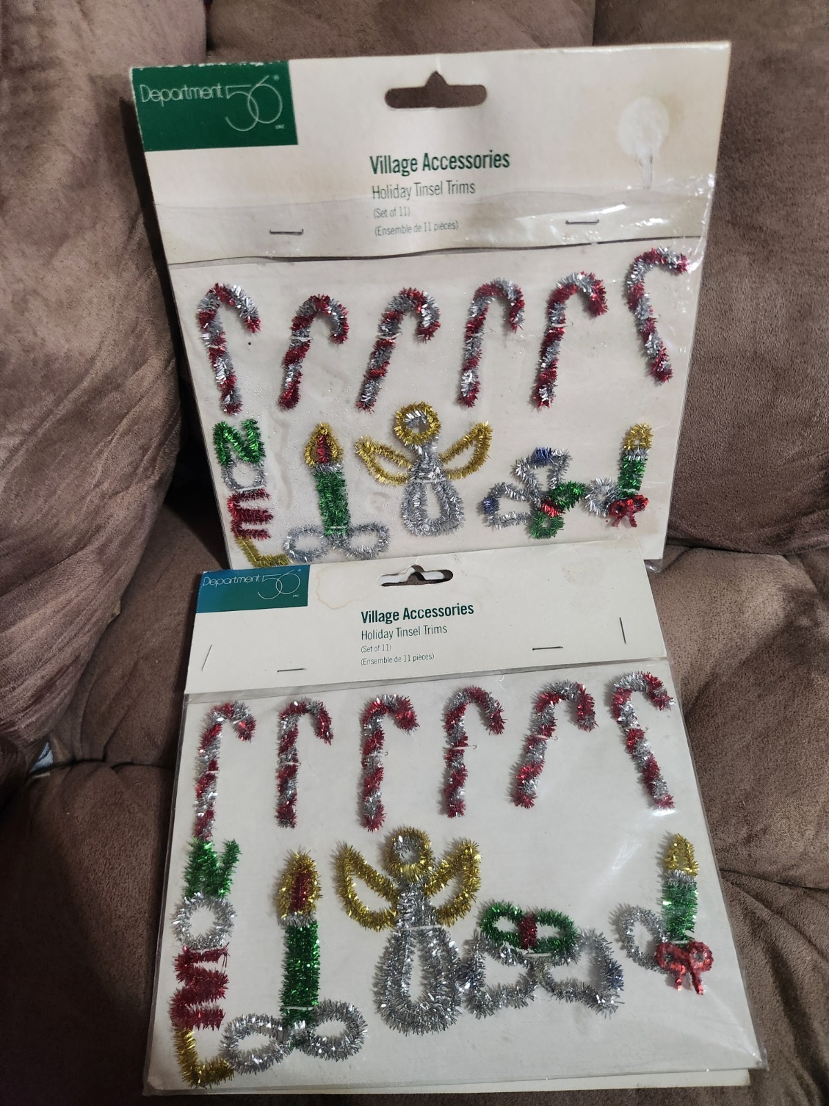Vintage Dept 56 Village Accessories Holiday Tinsel Trims 2 Lot 1998 Retired