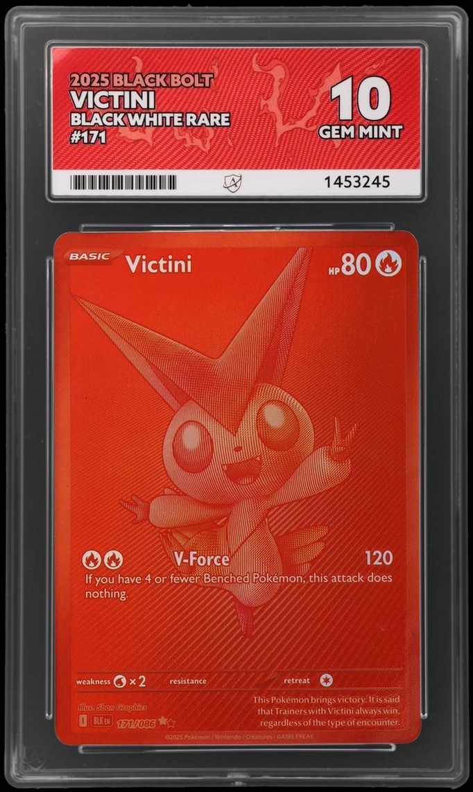 Victini | ACE GEM MINT 10 | BWR GRADED CARD 171/086 - Black Bolt (PERFECT SUBS)
