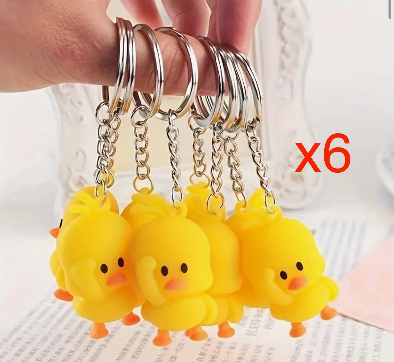 Rubber Duck Keychain Cute Funny Birthday Party Gift Jeep Lot x6 (Six) Rubber Duck Keychain Cute Funny Birthday Party Gift Jeep Lot x6 (Six)