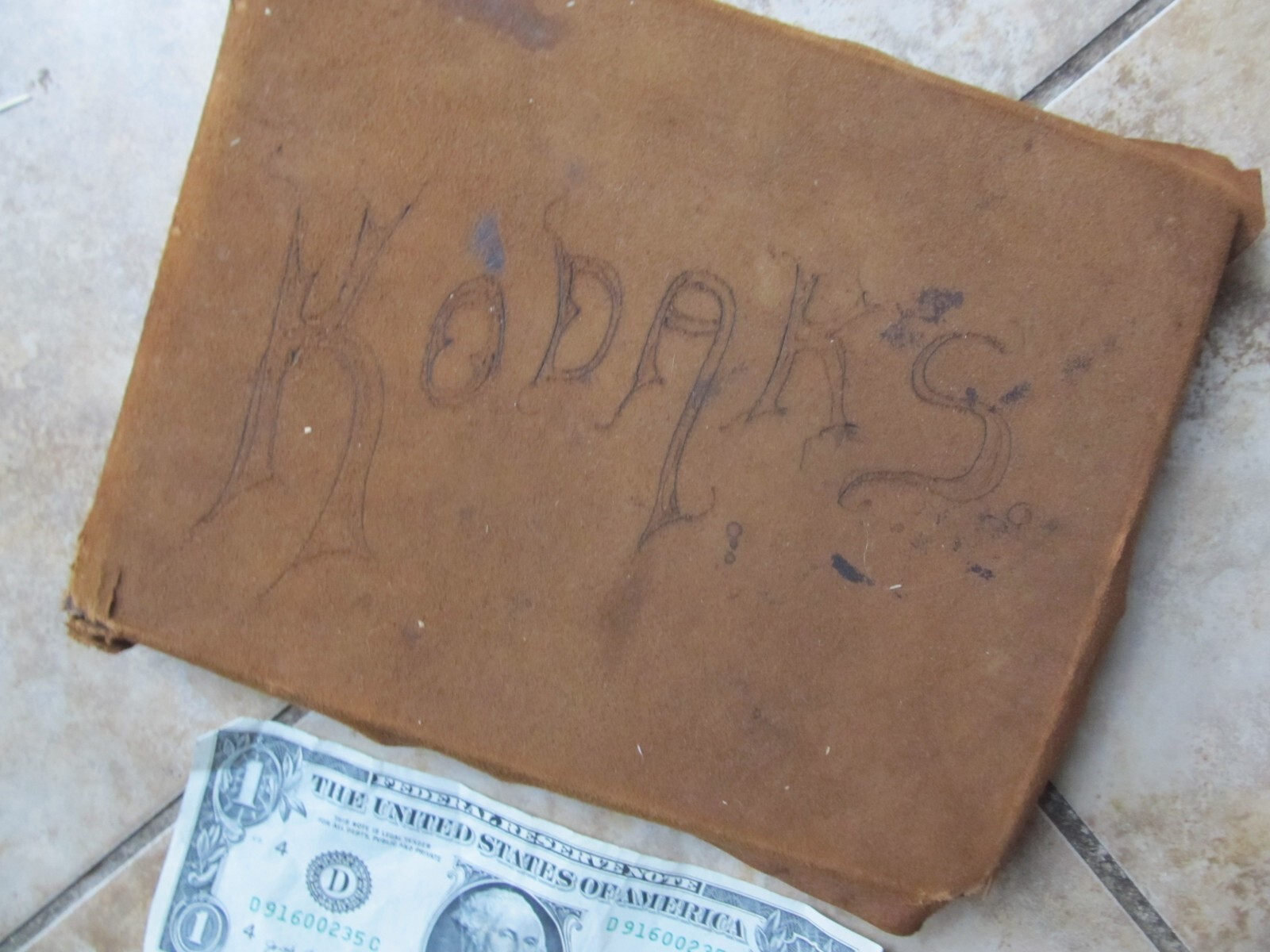 RARE 1915 Antique KODAK 152 Photo Album, GAR Parade, Auto, Cat, Ostrich Elephant