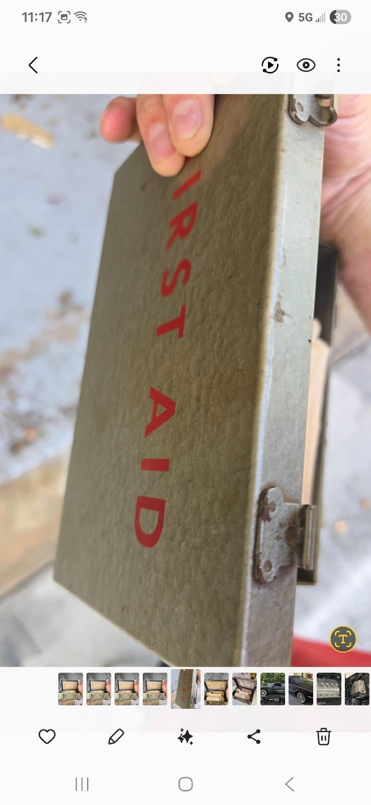 Vintage WWII Era Ever Ready First Aid Kit Metal Box with Original Contents — Tou