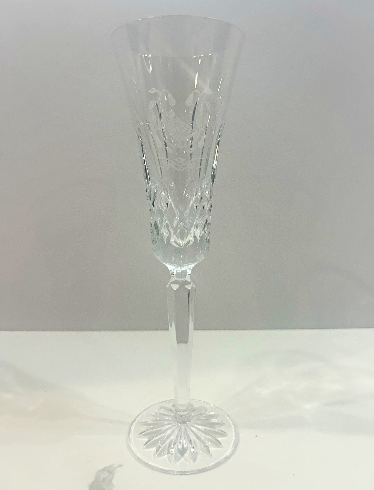 Waterford Crystal Champagne Flute 12 Days Christmas Partridge Pear Tree Etched