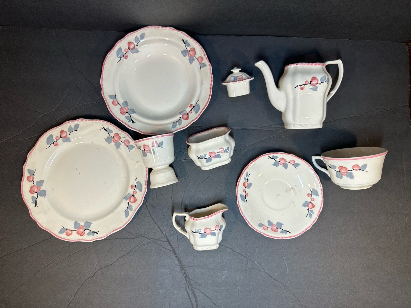 Vintage Steubenville Porcelain Breakfast Set Floral/Cherry Blossom