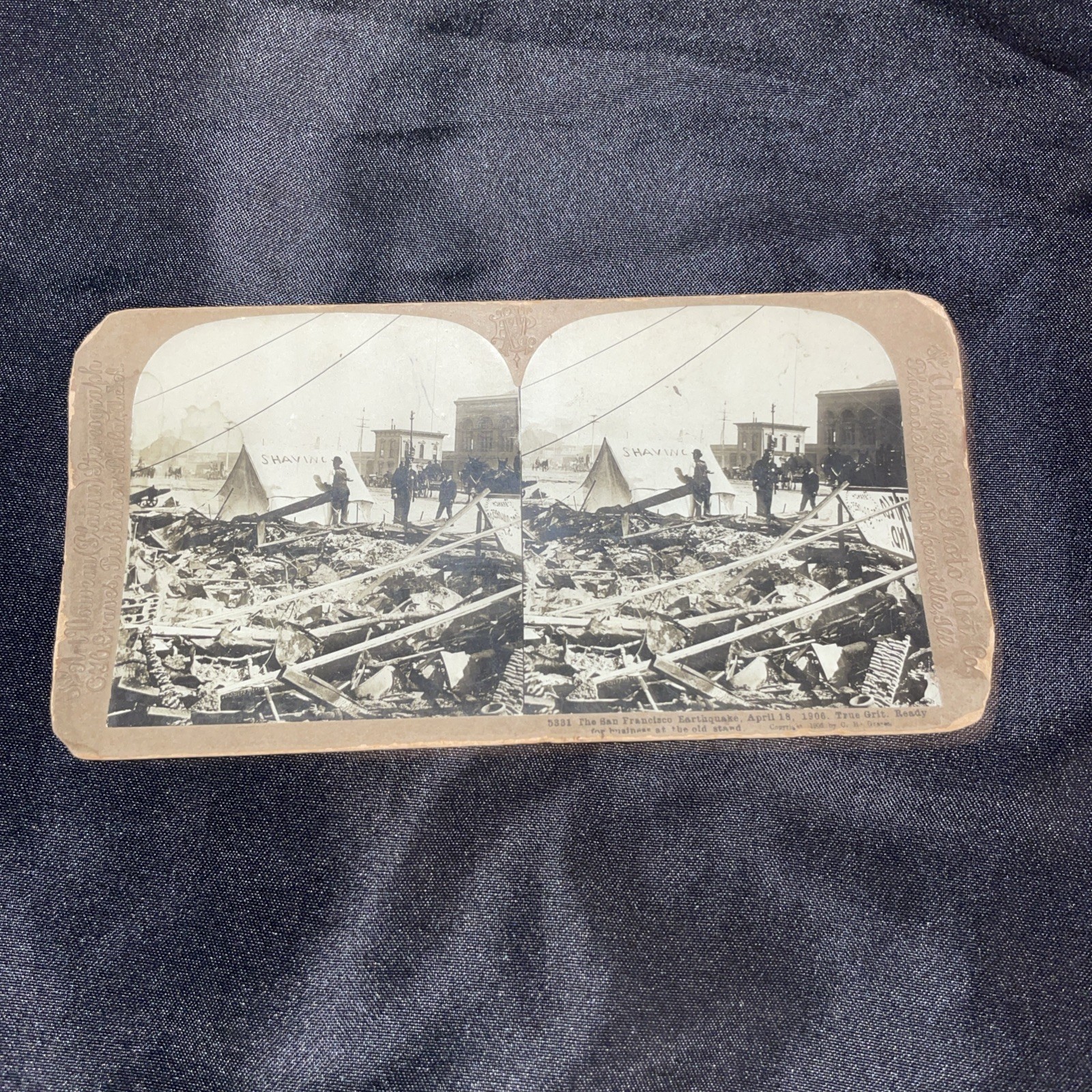 San Francisco Earthquake 1906 Stereoview Universal Photo Art Co. True Grit San Francisco Earthquake 1906 Stereoview Universal Photo Art Co. True Grit