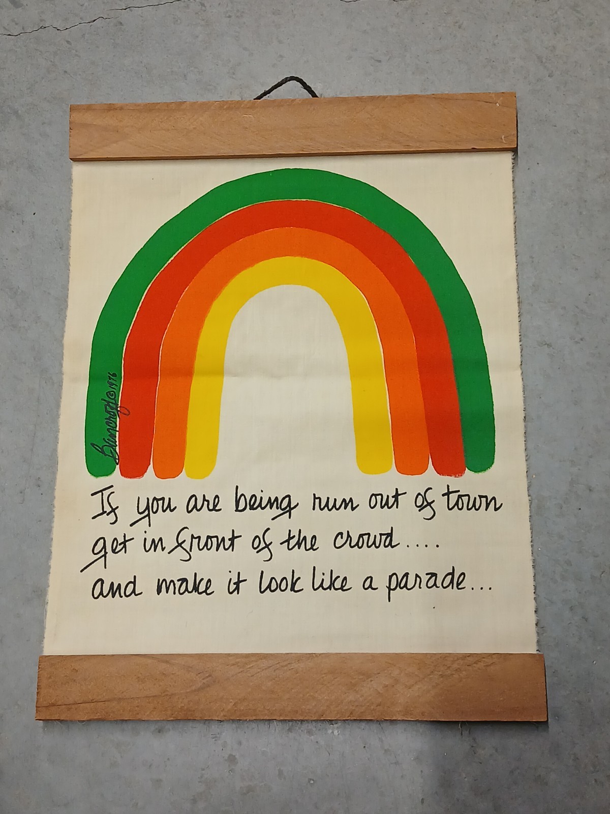 Rare Vintage 1976 Bancroft Rainbow Pride Banner Hanging Wall Art  16\
