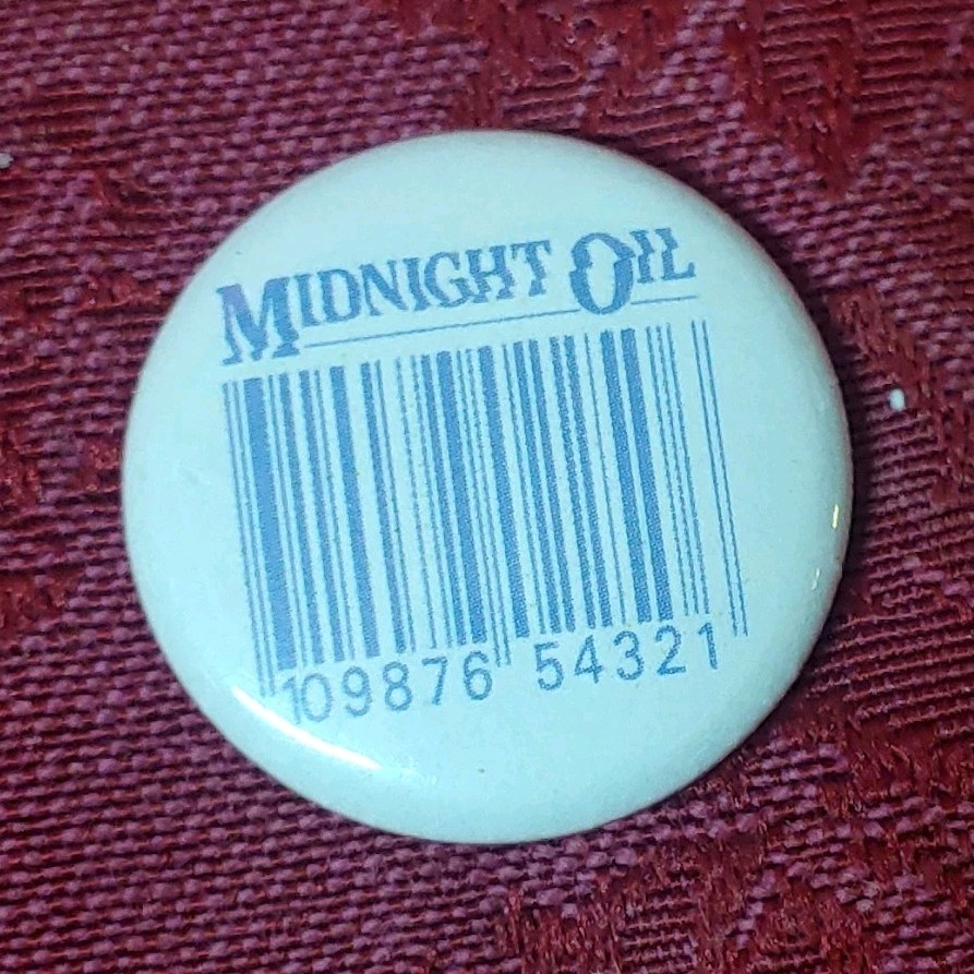 Midnight Oil Barcode Design Collectible 1 inch Lapel Pin