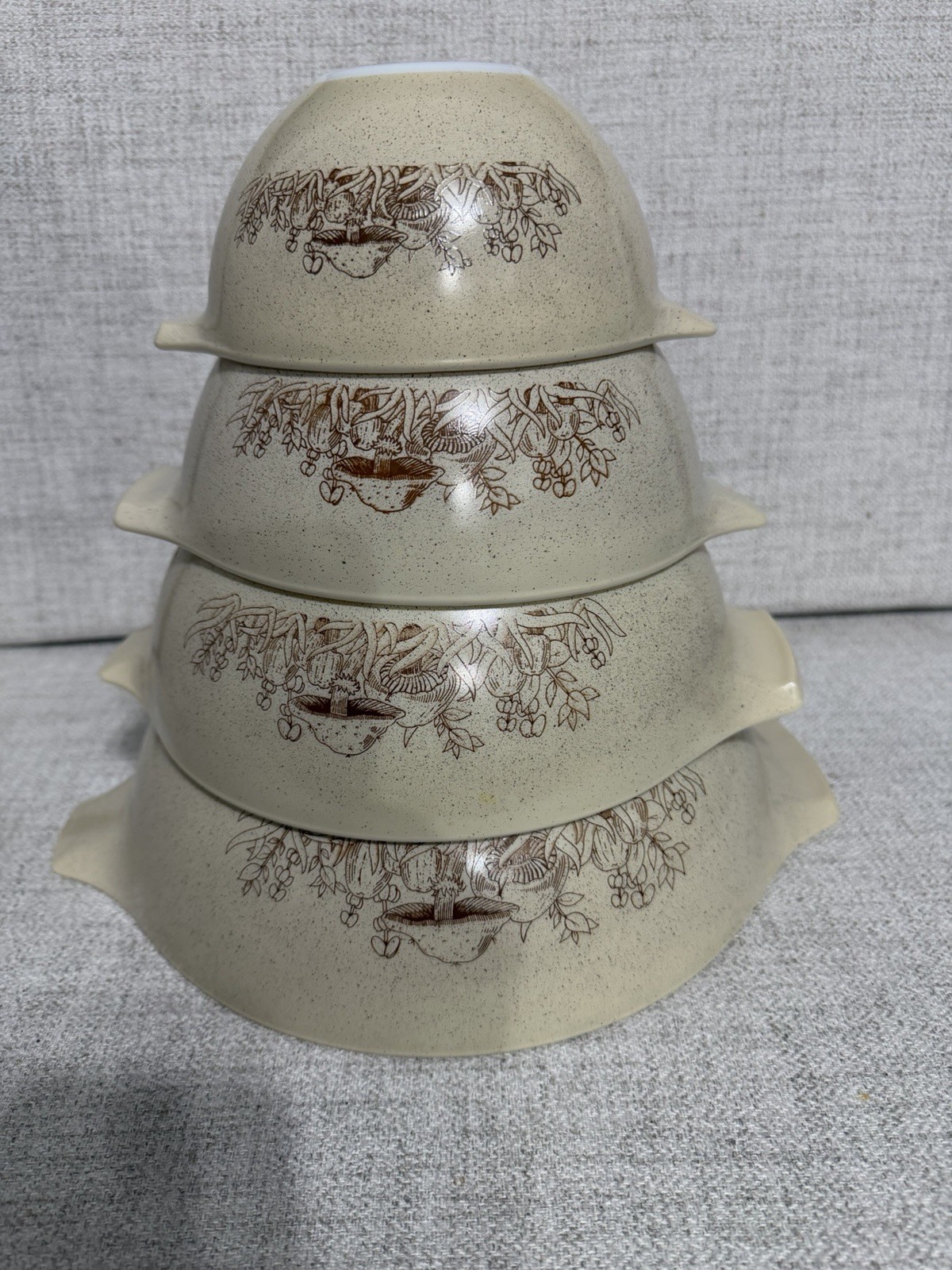 Pyrex Forest Fancies Mushrooms Cinderella Nesting Mixing Bowls Set Of 4