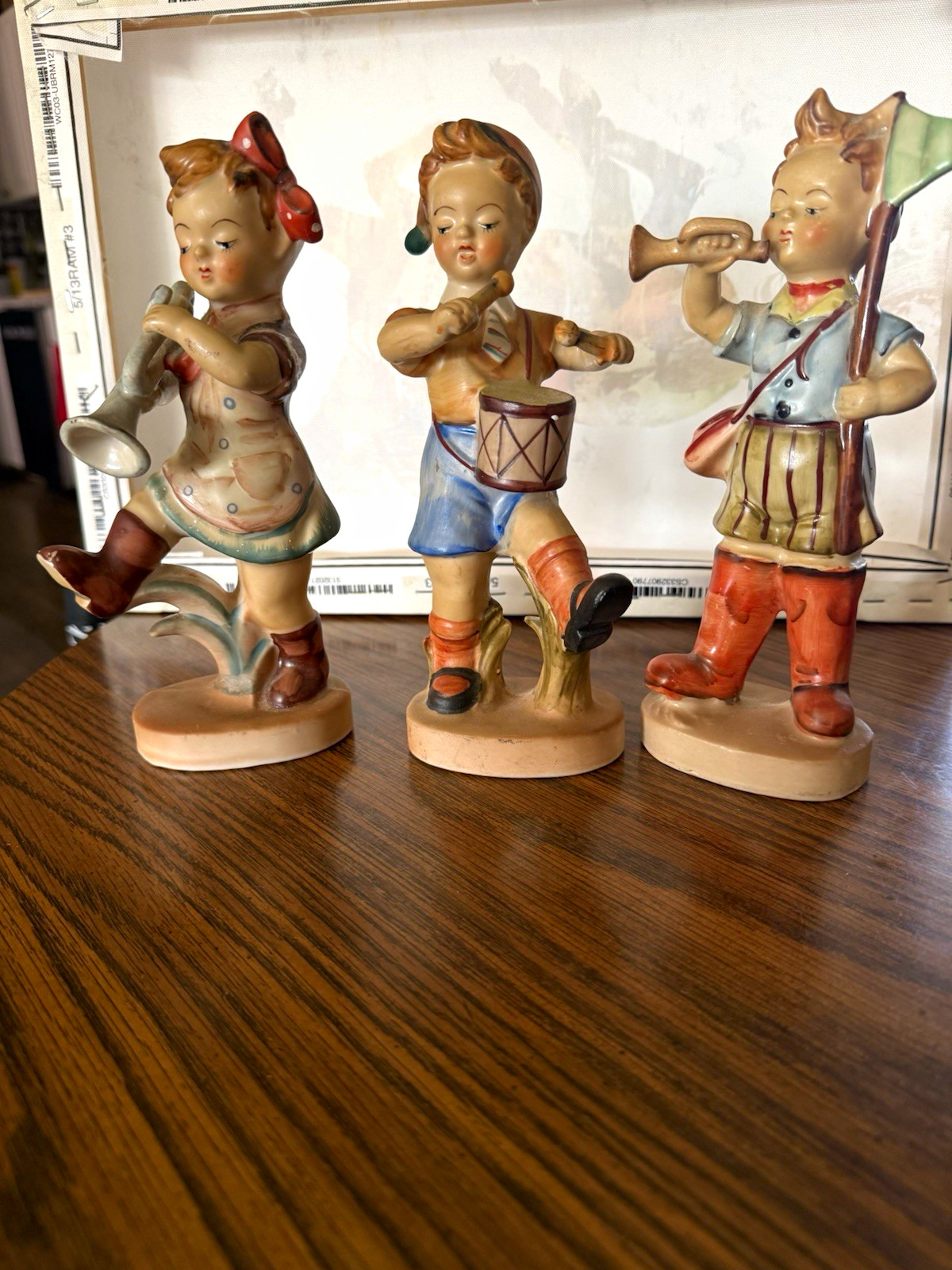 Vintage Ceramic Hummel Style Musical Children Figurines - Set of 3 1950s