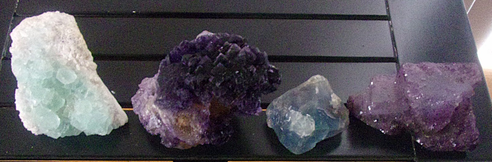 2.8 lb USA FLUORITE LOT of 4 - Deer Trail, Cave-in-Rock, Bingham & Elmwood 2.8 lb USA FLUORITE LOT of 4 - Deer Trail, Cave-in-Rock, Bingham & Elmwood