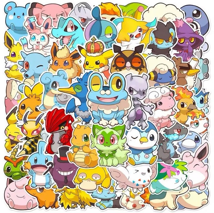 Pokemon CUTE Anime 50pc Sticker Pack * FREE US SHIPPING * =D