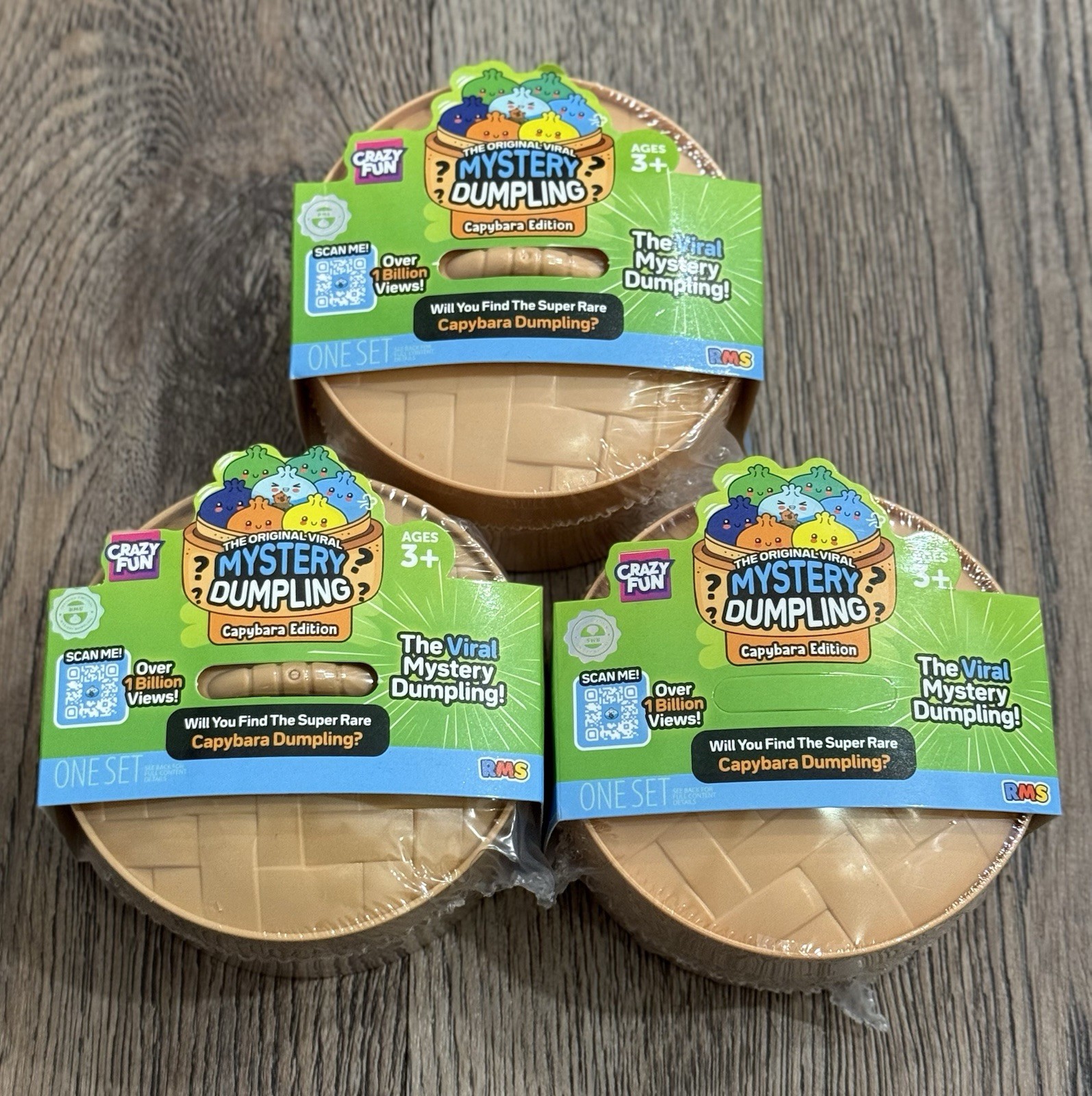 Five Below RMS Squishy Viral Mystery Dumpling Capybara Edition - Lot Of 3 Sealed
