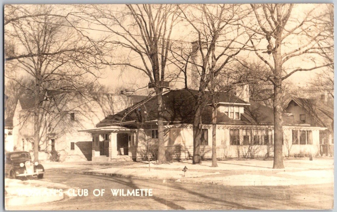 Vintage 1944 RPPC Real Photo Postcard Woman\'s Club of Wilmette, Illinois ~ Women