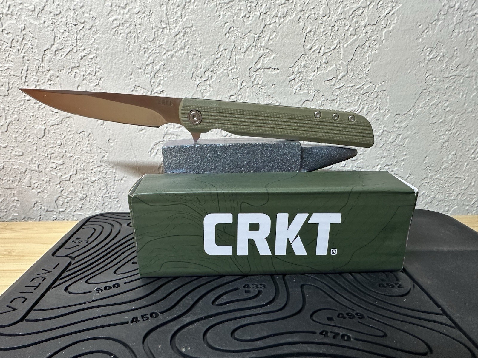 CRKT LCK + 3802K Assisted Pocketknife GRN Handle 8Cr13MoV Plain Liner New