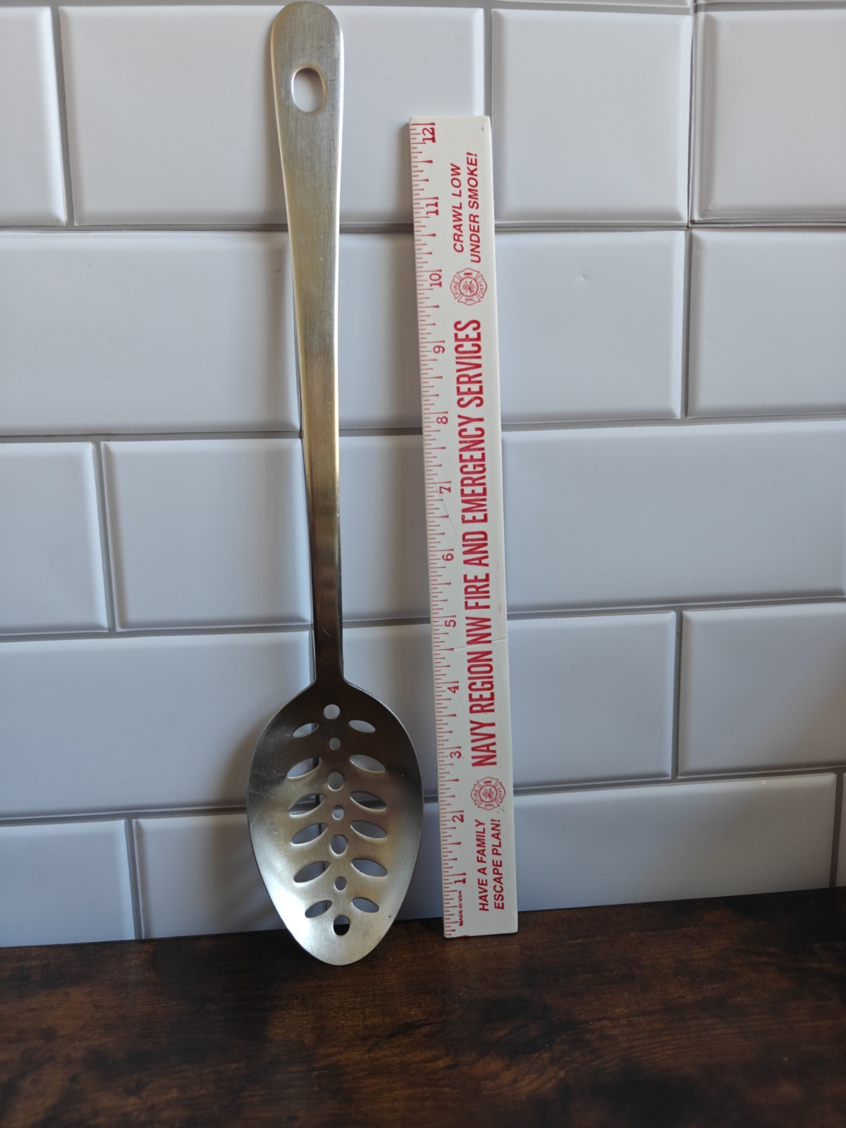 Vintage(?) AMCO 852 Stainless Steel Slotted Serving Spoon Skimmer  Korea
