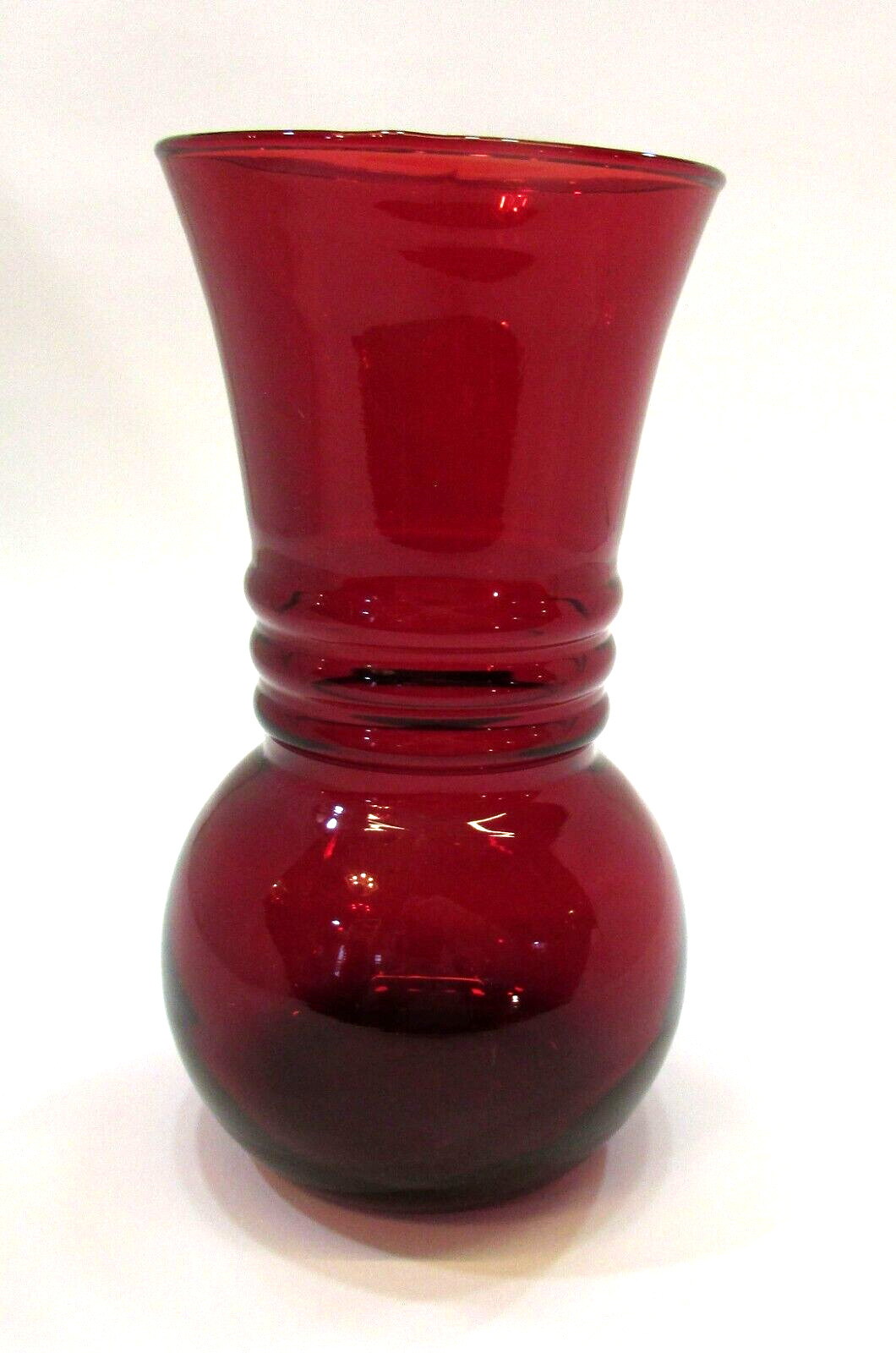 Vintage Anchor Hocking Royal Ruby Ball Bottom Flared Top 6.5