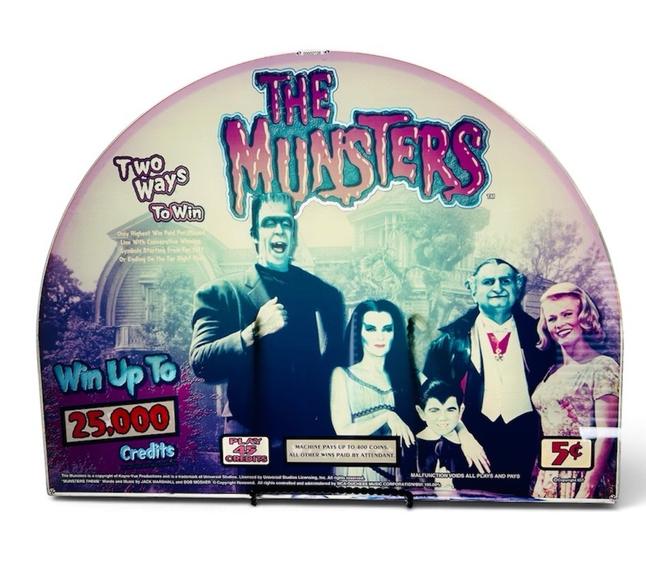 The Munsters Authentic IGT Slot Machine Glass Dome Top Panel