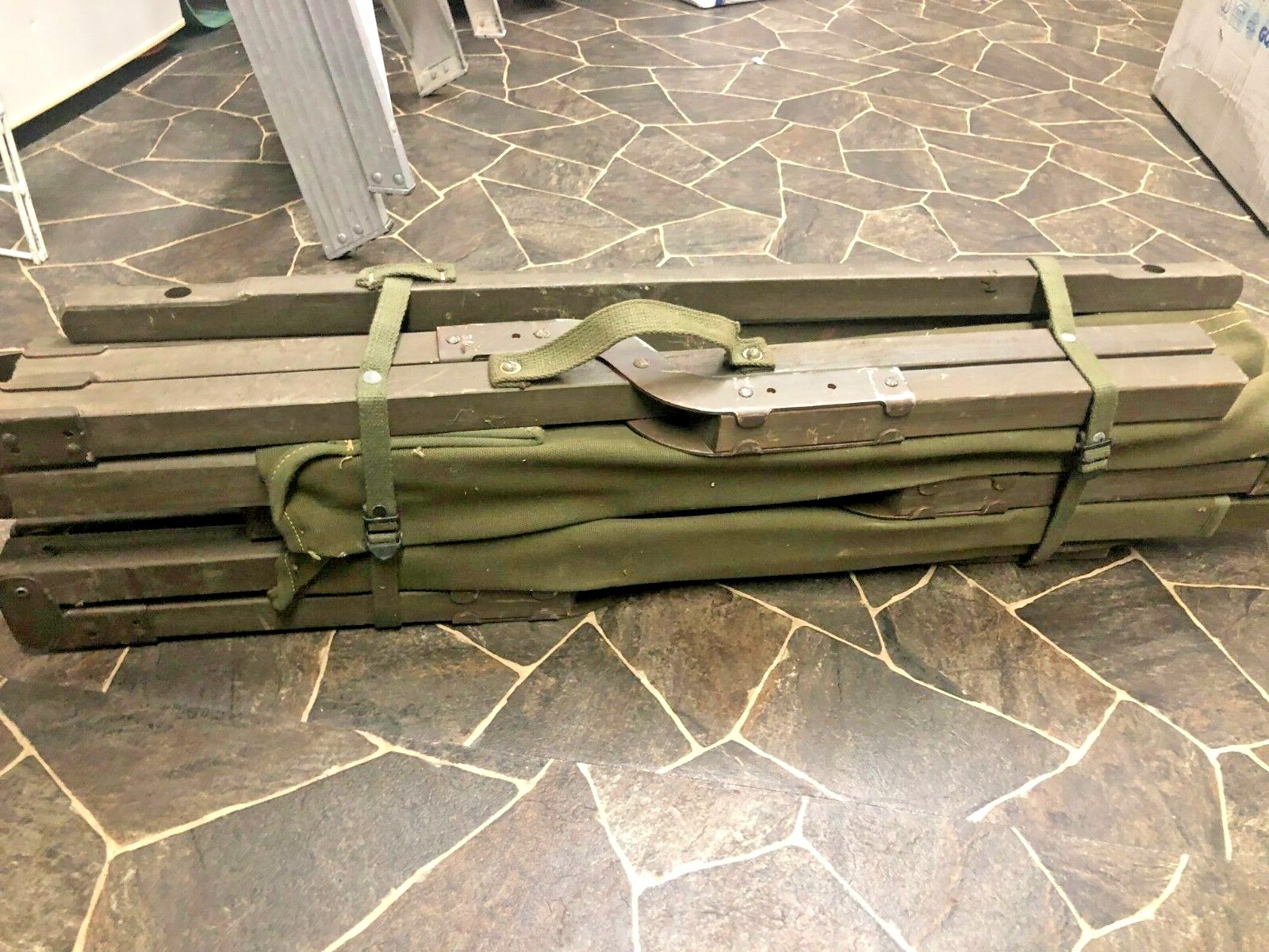 Vintage, Jan 1956, POST Korean War- USGI Folding Canvas Cot