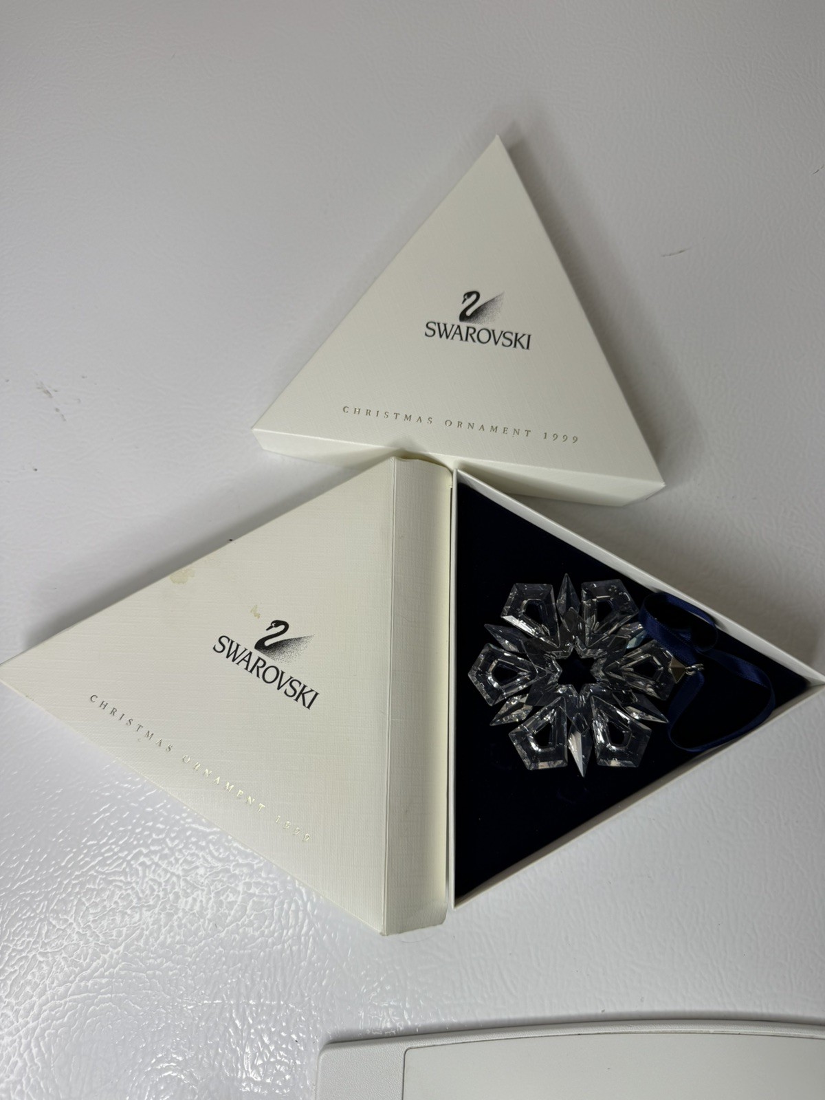 Swarovski Snowflake Crystal Annual Christmas Ornament 1999 Original Box 