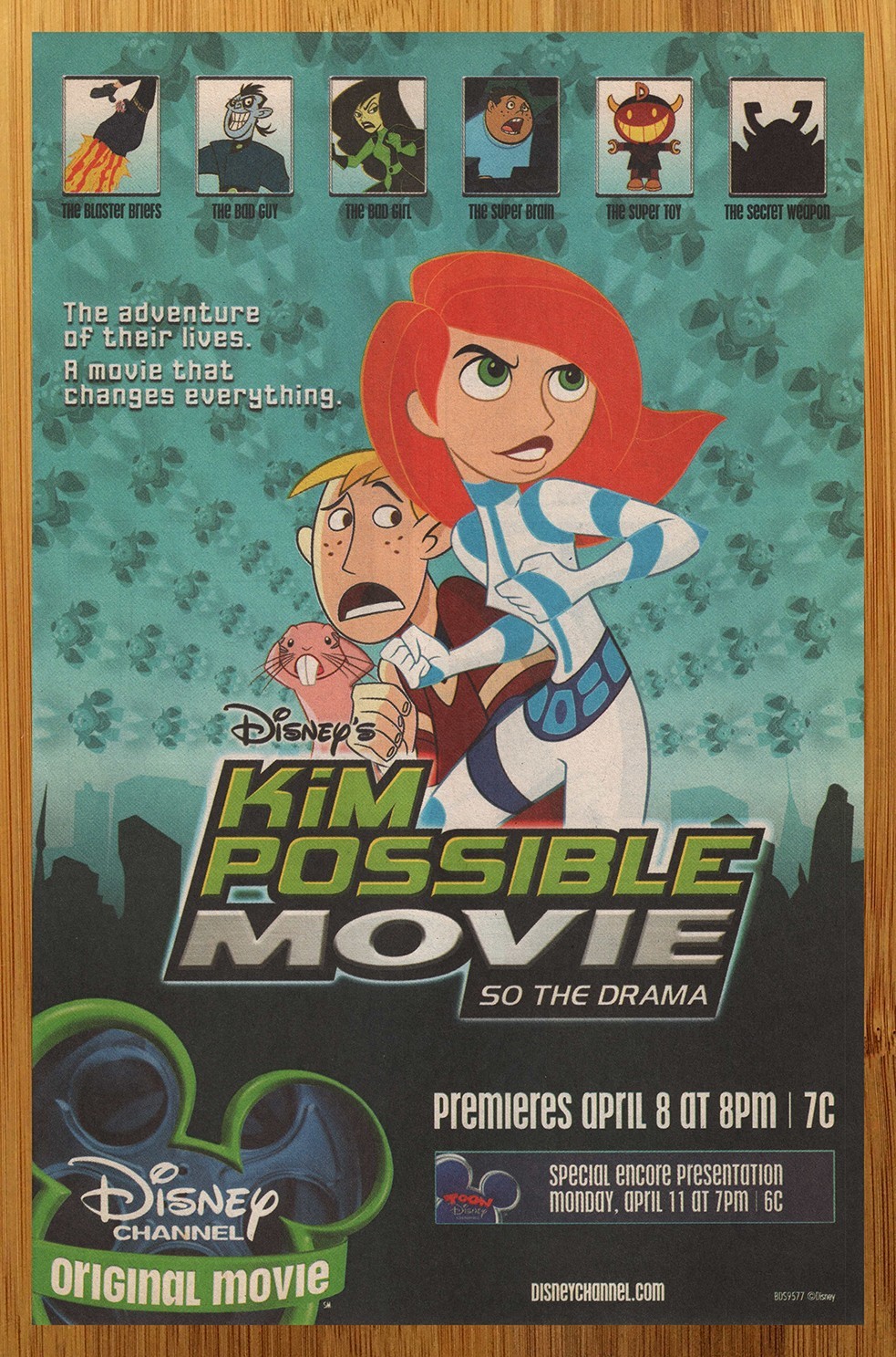 2005 Kim Possible Movie So the Drama Print Ad/Poster Disney Channel TV Art 00s