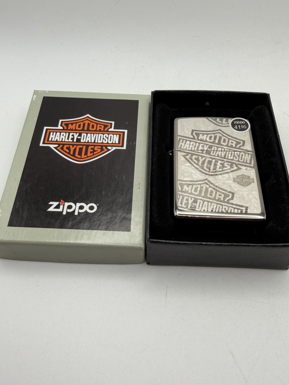 2018 Harley Davidson Bar & Shield Black Ice Zippo Lighter NEW