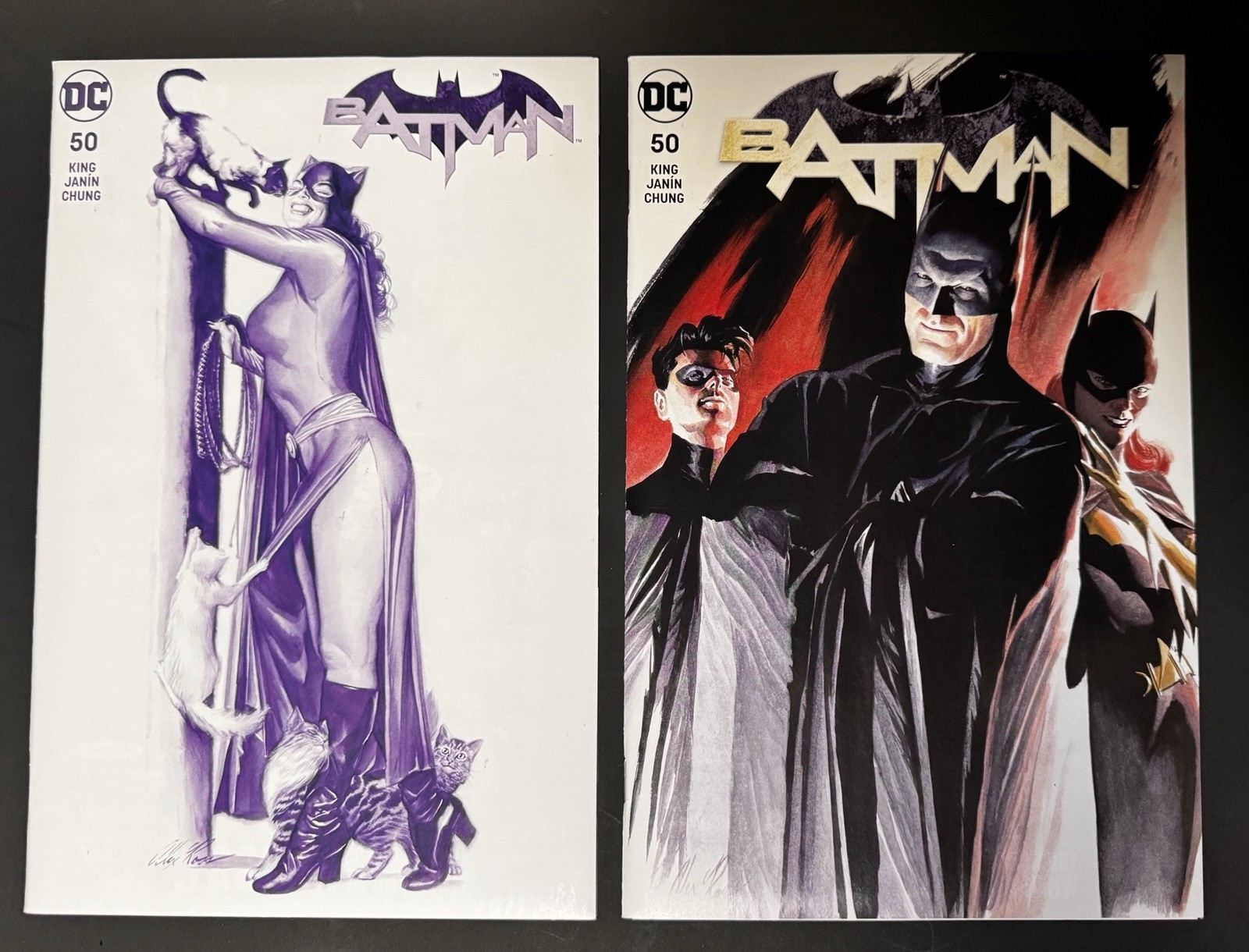Batman #50 Alex Ross Catwoman + Family VariantsSDCC (DC 2018) Wedding Issue NM+ Batman #50 Alex Ross Catwoman + Family VariantsSDCC (DC 2018) Wedding Issue NM+