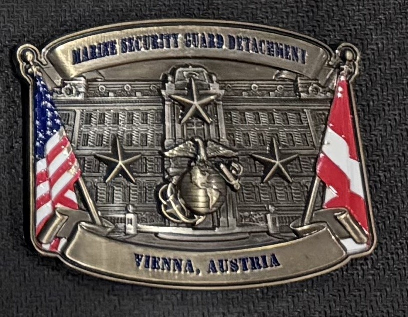 Marine Security Guard MSG Vienna Austria EGA Challenge Coin Beschutzer Der Drei