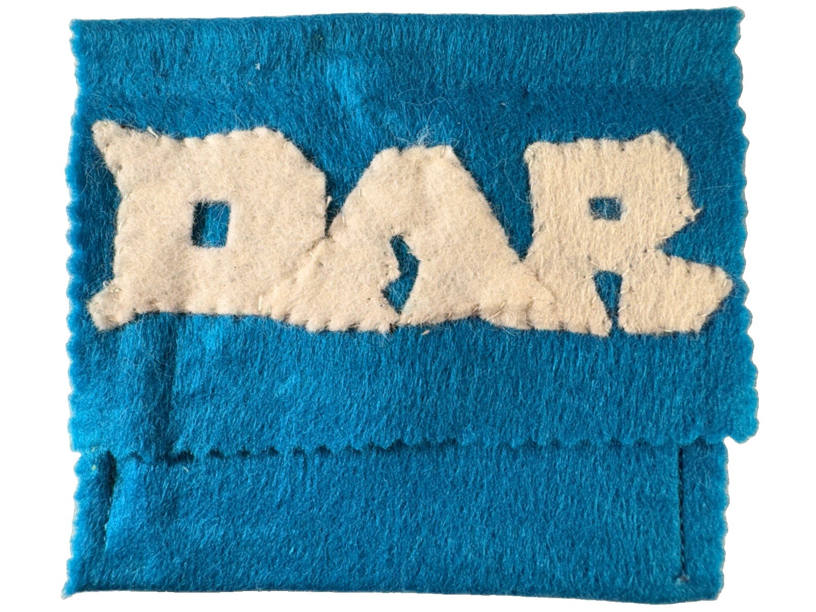 VTG DAR DAUGHTERS AMERICAN REVOLUTION BLUE FELT JEWELRY PIN POUCH CASE HANDMADE