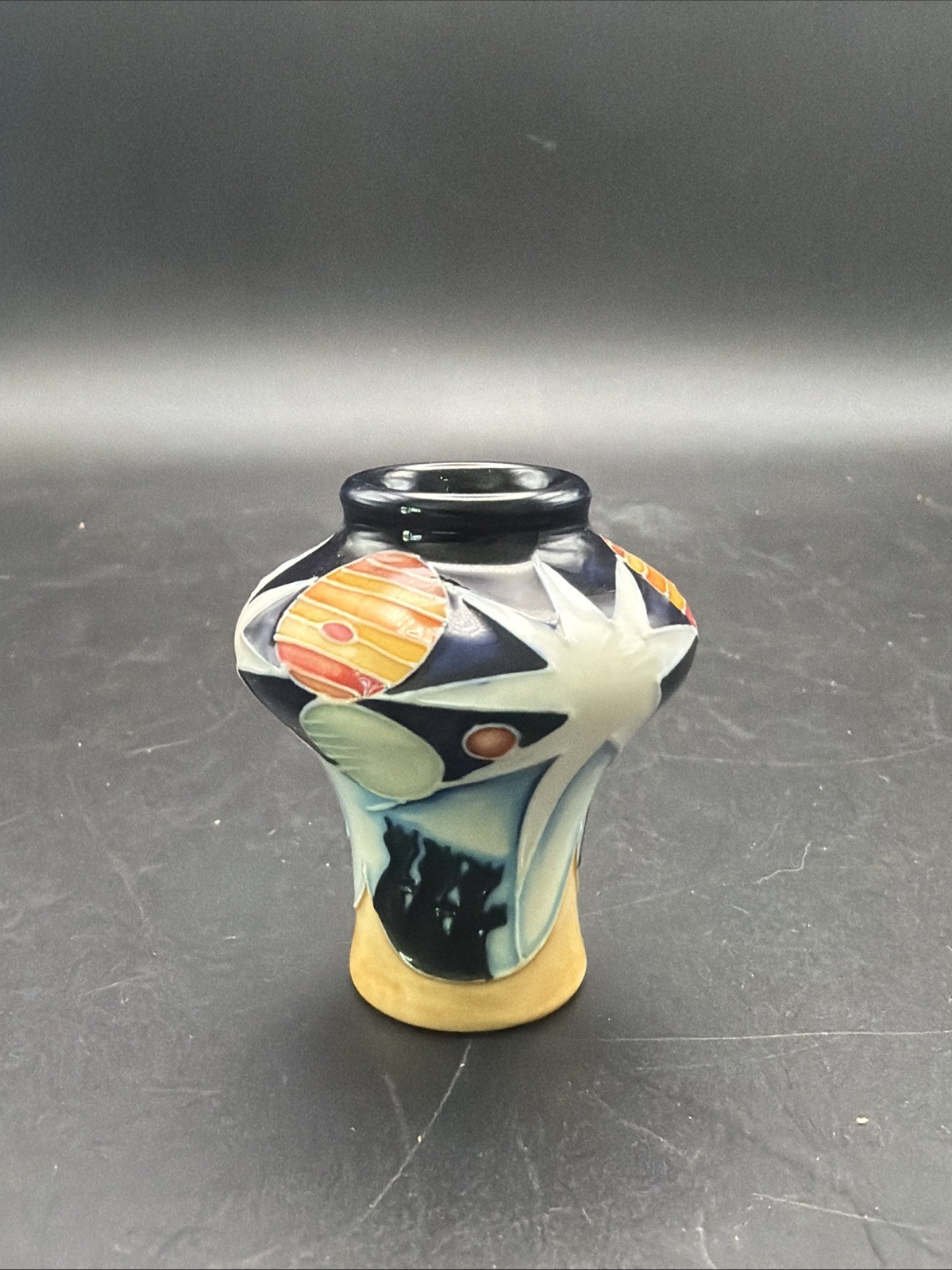 Moorcroft 1991 Miniature Celestial Stars Planets Vase 2.25” England Rare