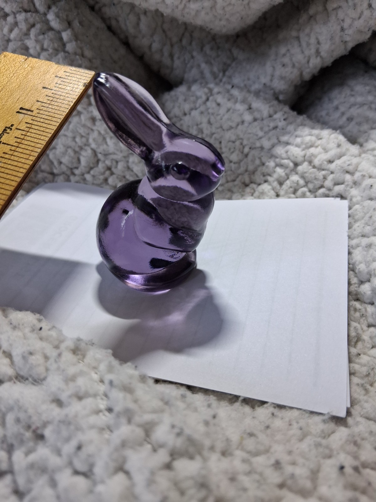 Fenton Handmade Purple Glass Rabbit Figurine, Handmade Glass Animal Figure